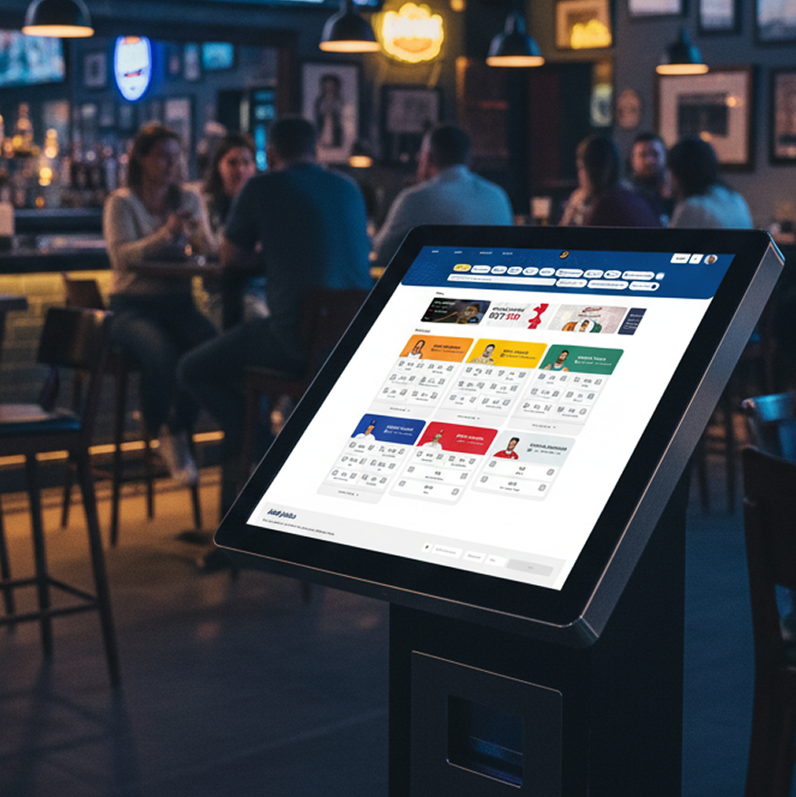 BTO betting kiosk in a sports venue